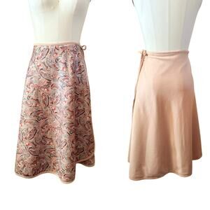 70s VTG Reversible Wrap Skirt Boho Paisley A-Line Midi Women’s S M L